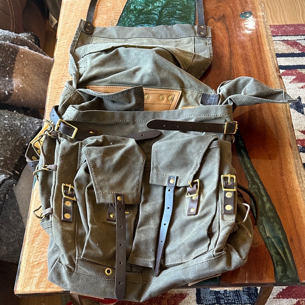 Olive Green Canvas Backpack